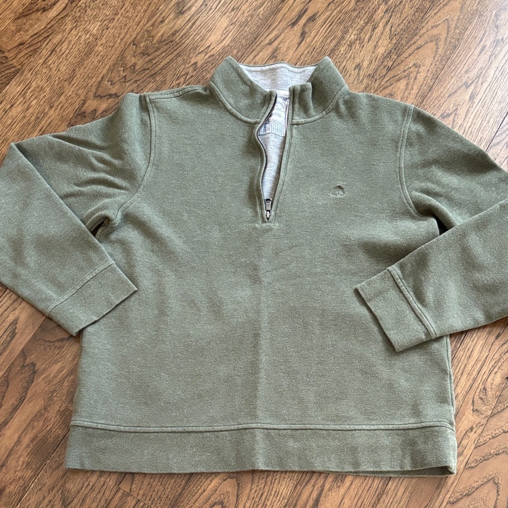 Brooks Brothers Men's Sage Green Zip-Up Sweater